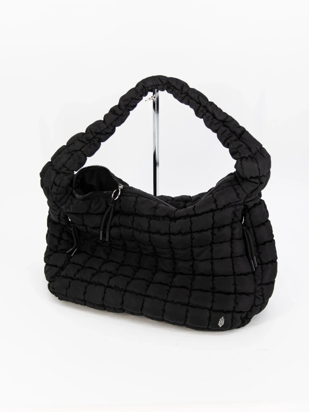 Free People FP Movement Quilted Carryall Oversize Shoulder Tote Bag Purse Black